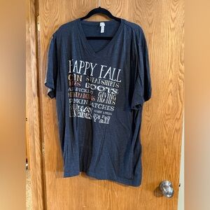 Women's Happy Fall Graphic Tee - Dark Gray